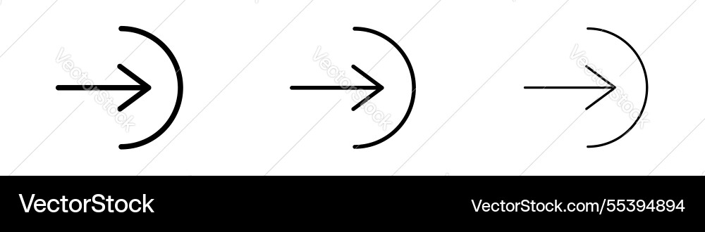 Enter icons in three different stroke lines Vector Image