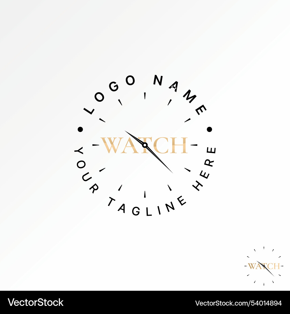Initial text word watch font clockwise sync Initial text word watch font clockwise sync vector image