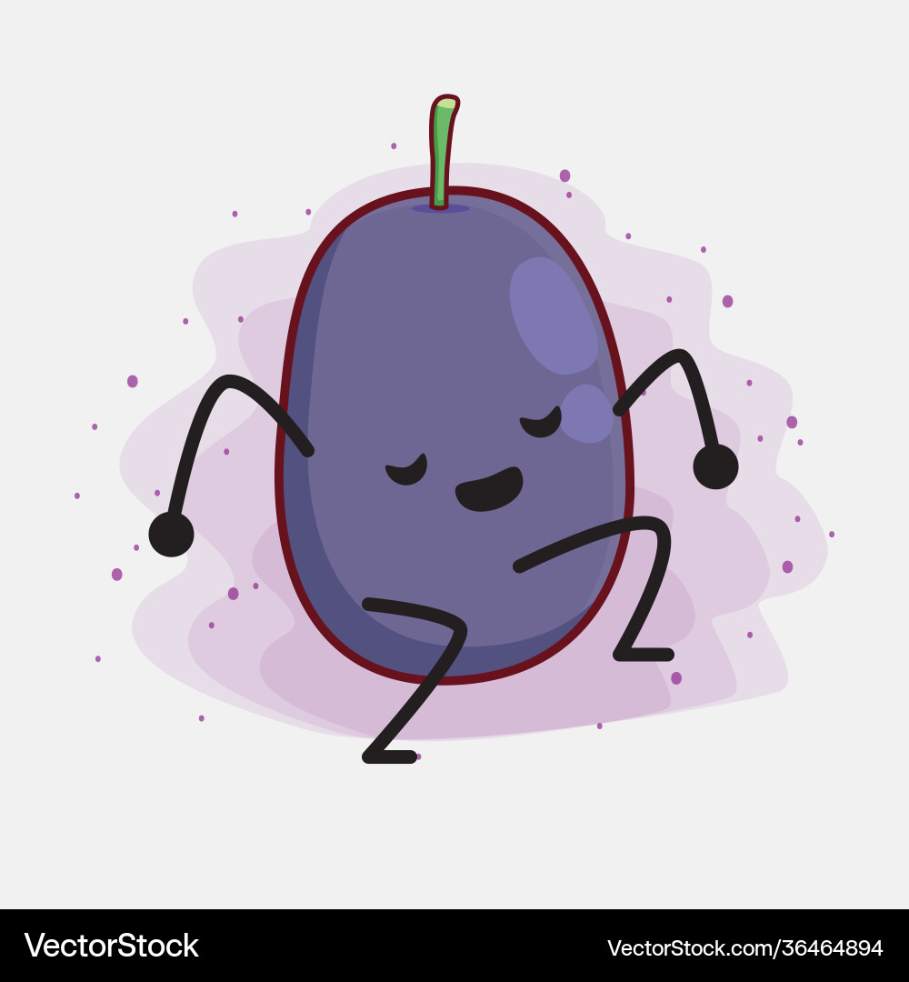 Java plum fruit cute character with simple face vector image