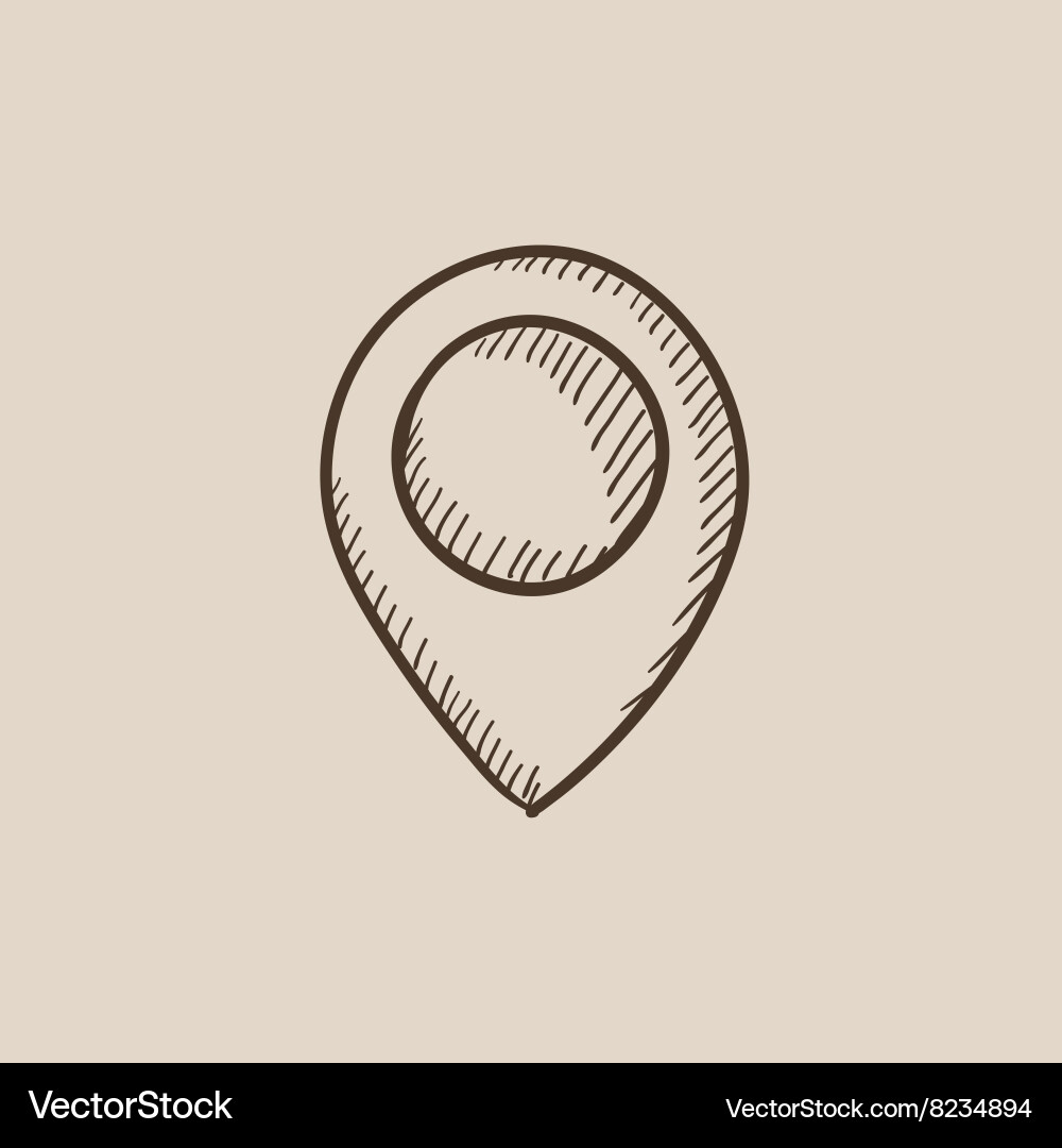 Map pointer sketch icon vector image