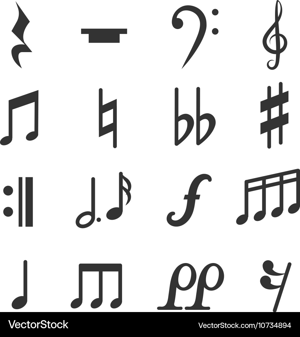 Music Note Symbols Collection Royalty Free Vector Image