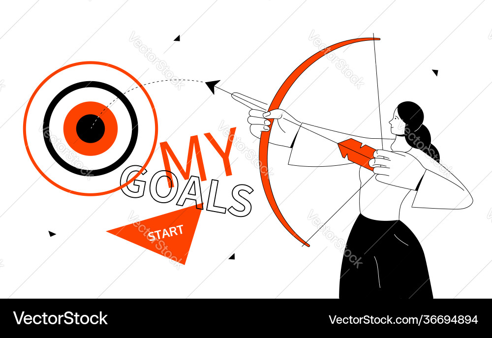 My goals - modern colorful line design style My goals - modern colorful line design style vector image