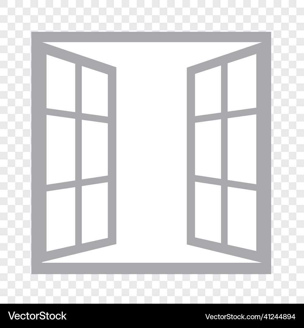 Open window on transparent background Open window on transparent background Vector Image
