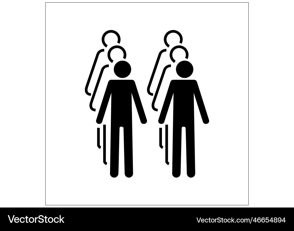 Queue in twos vector image