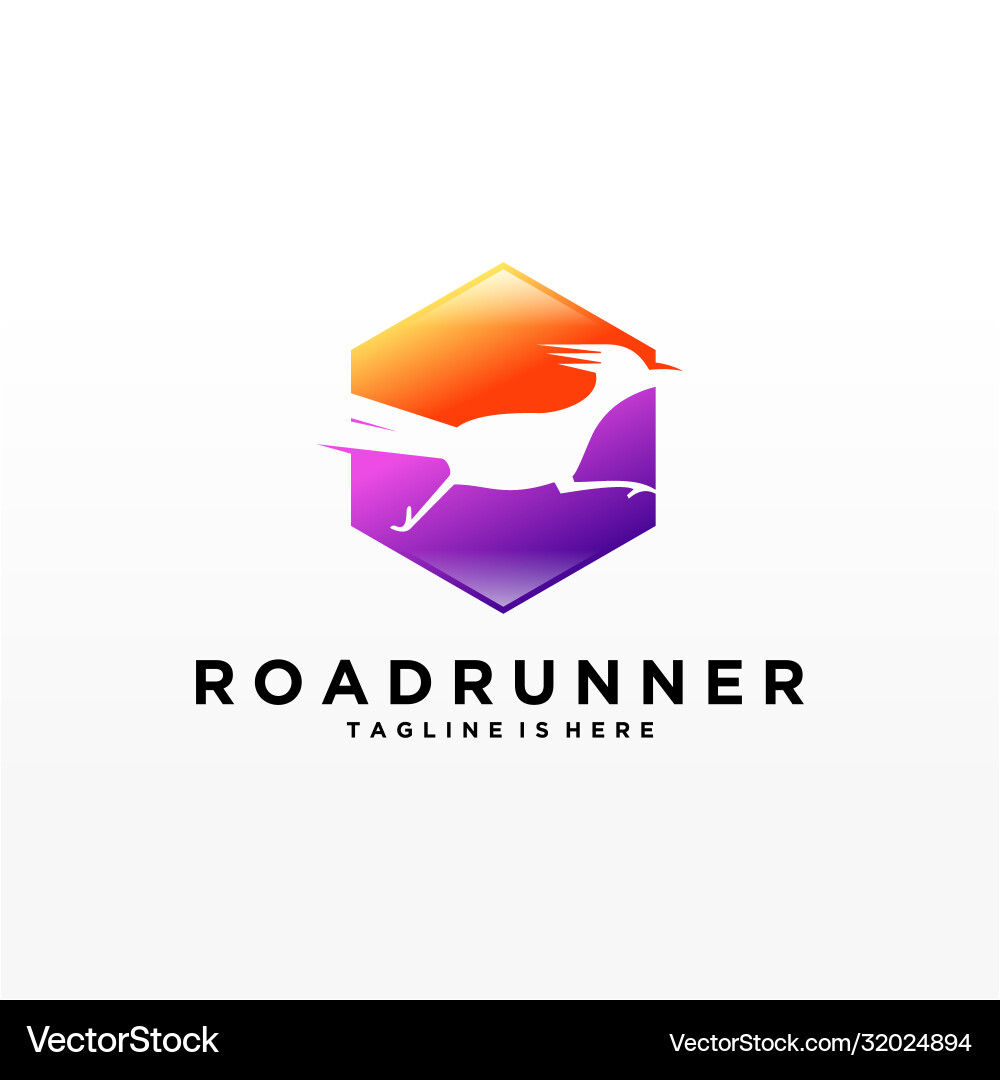Roadrunner bird abstract minimal simple geometric vector image