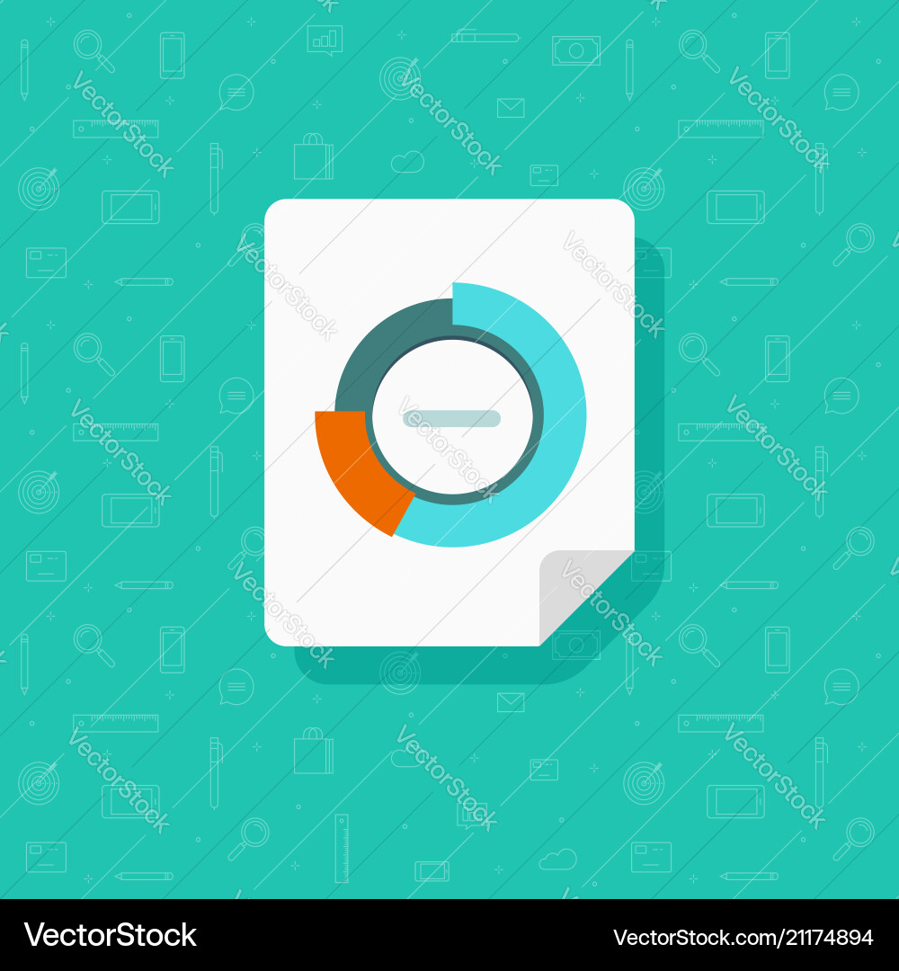 Round diagram report document analytics Round diagram report document analytics vector image
