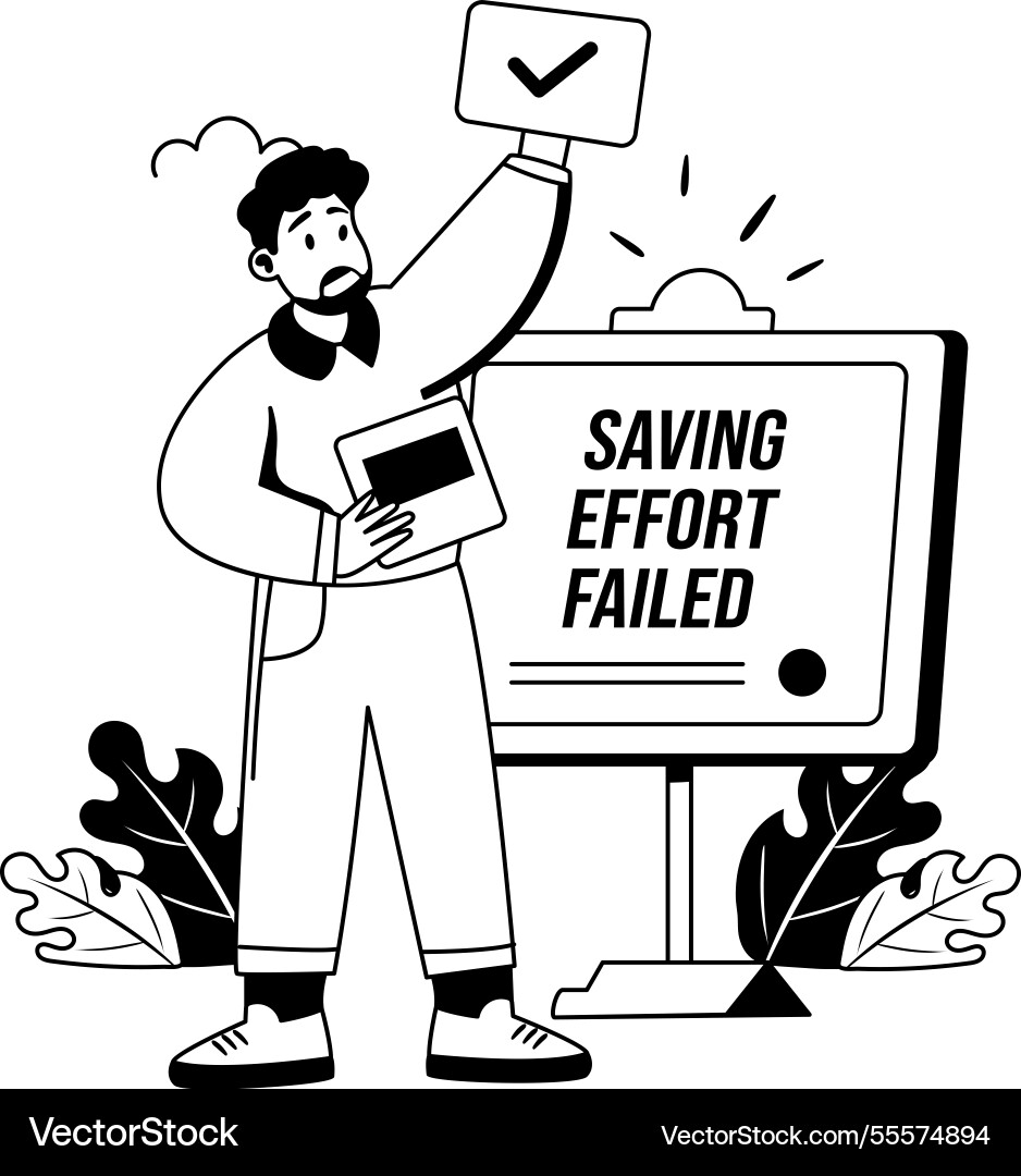 Saving effort vector image