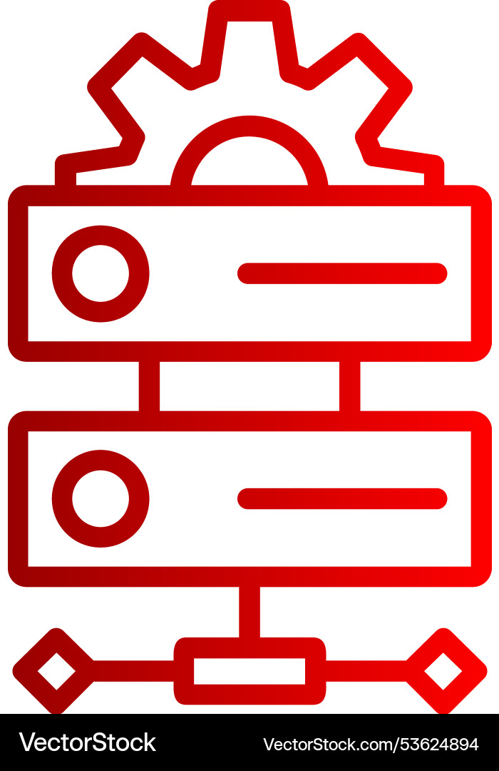 Server line gradient icon vector image