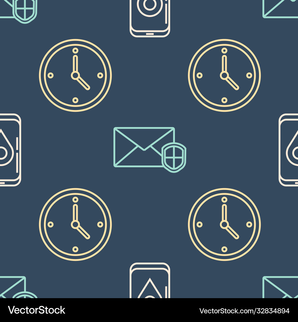 Set line mobile with app delivery tracking fast Vector Image
