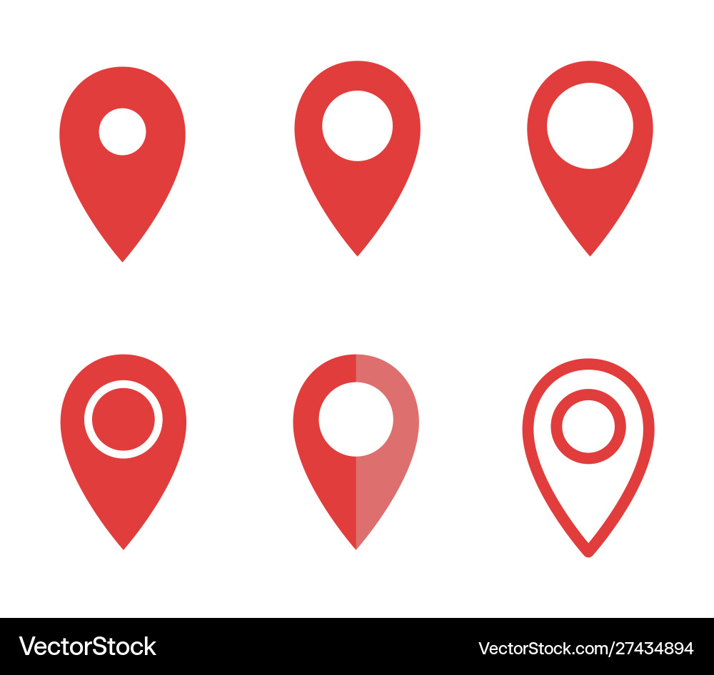 Set map pointer signs pin icons Set map pointer signs pin icons vector image