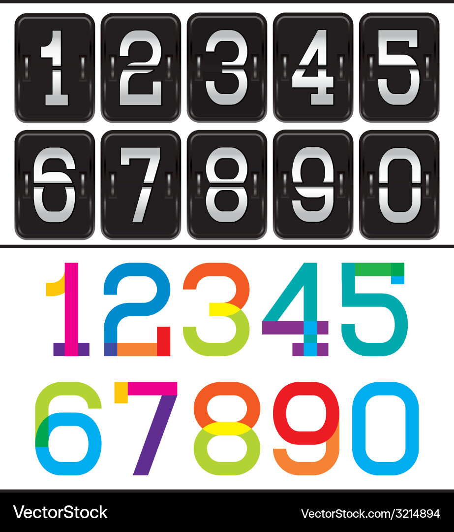 Set of two sets numbers for advertising and web vector image