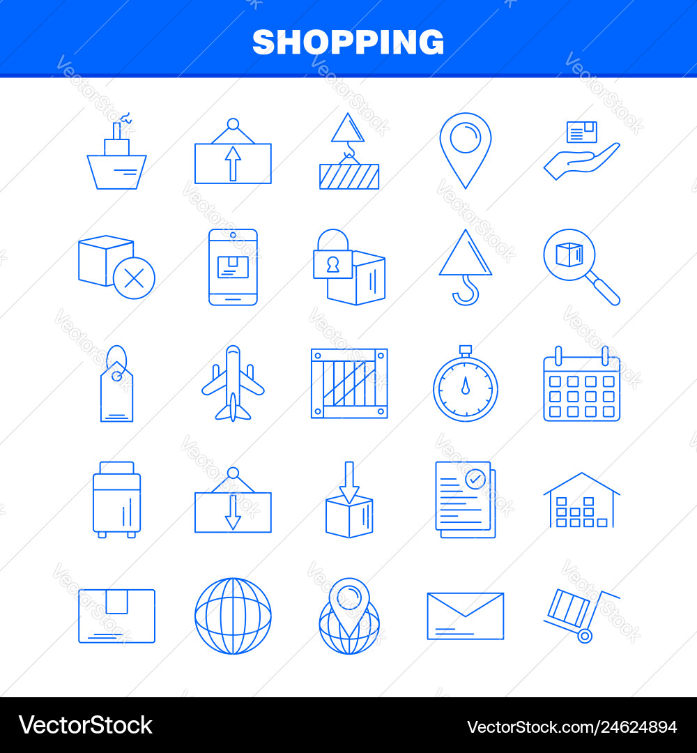Shopping line icon for web print and mobile uxui vector image