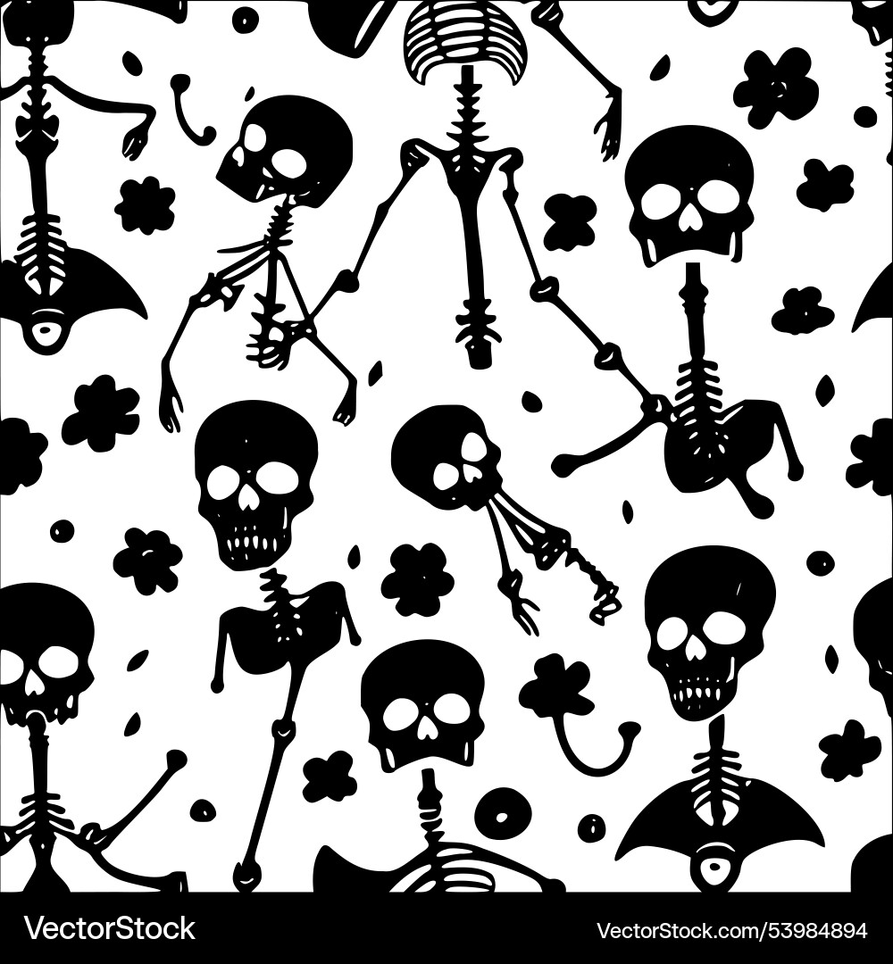 Skeletons abstract pattern seamless vector image