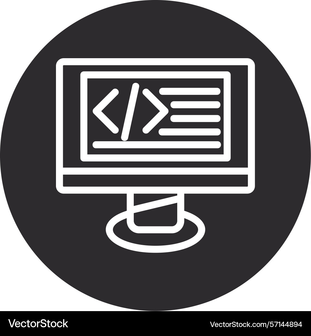 Software inverted circle black Vector Image