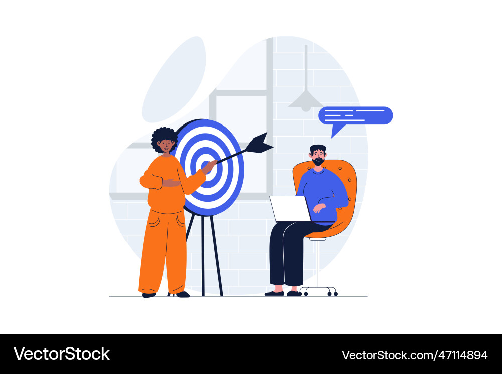 Teamwork web concept with character scene Teamwork web concept with character scene vector image