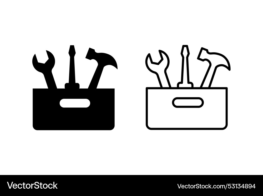Tool case icon set or toolbox Tool case icon set or toolbox Vector Image
