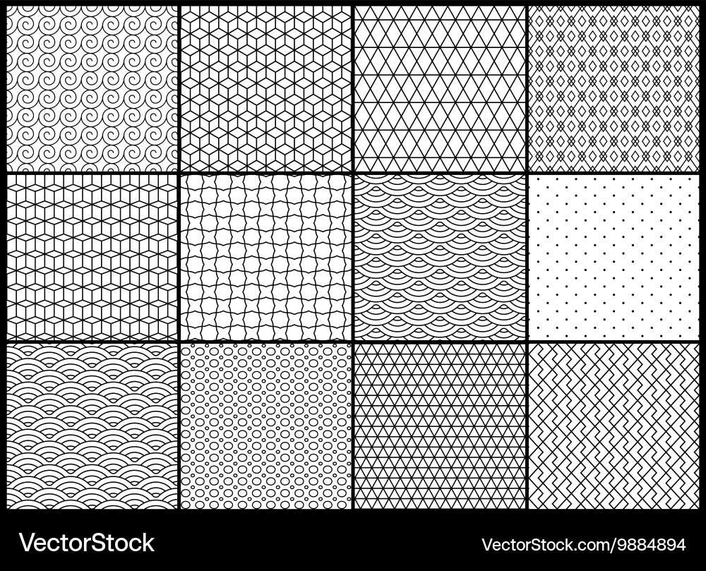 Universal different seamless patterns Vector Image