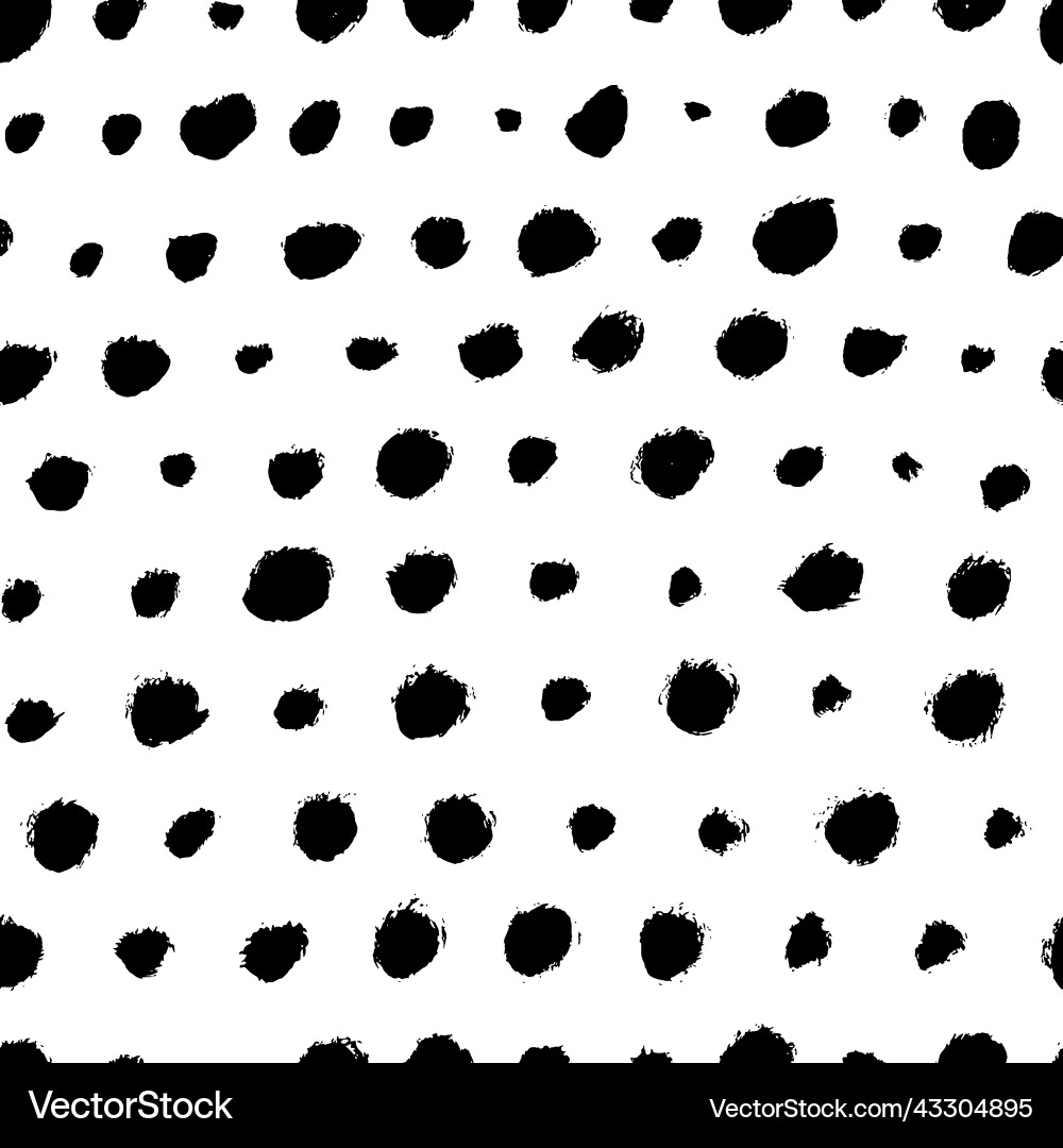 Black round specks in a row seamless pattern vector image