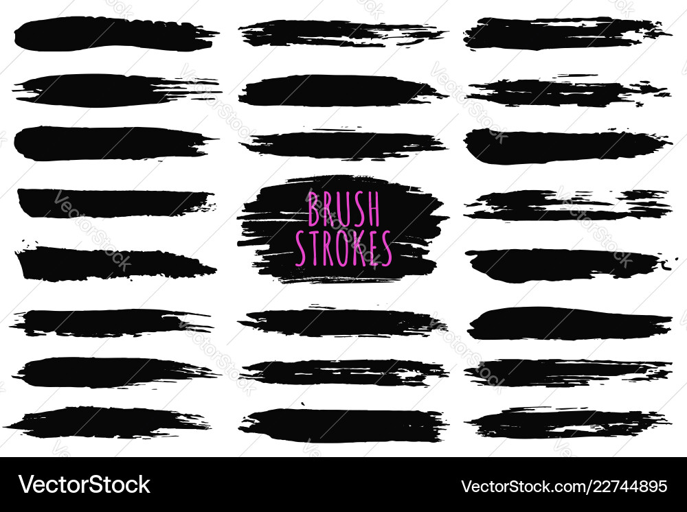 Brush strokes collection hand drawn Brush strokes collection hand drawn vector image