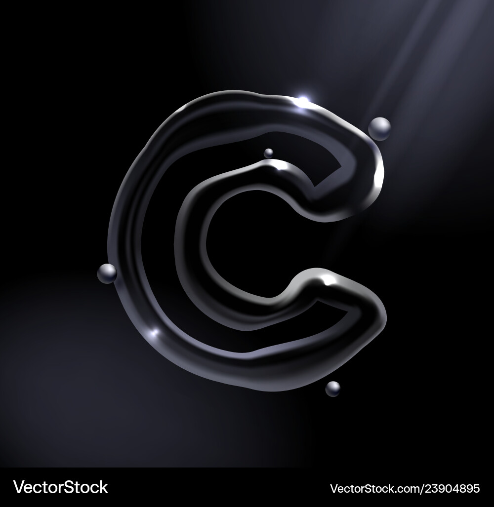 Chrome or lisuid alphabet metallic font effect Chrome or lisuid alphabet metallic font effect vector image