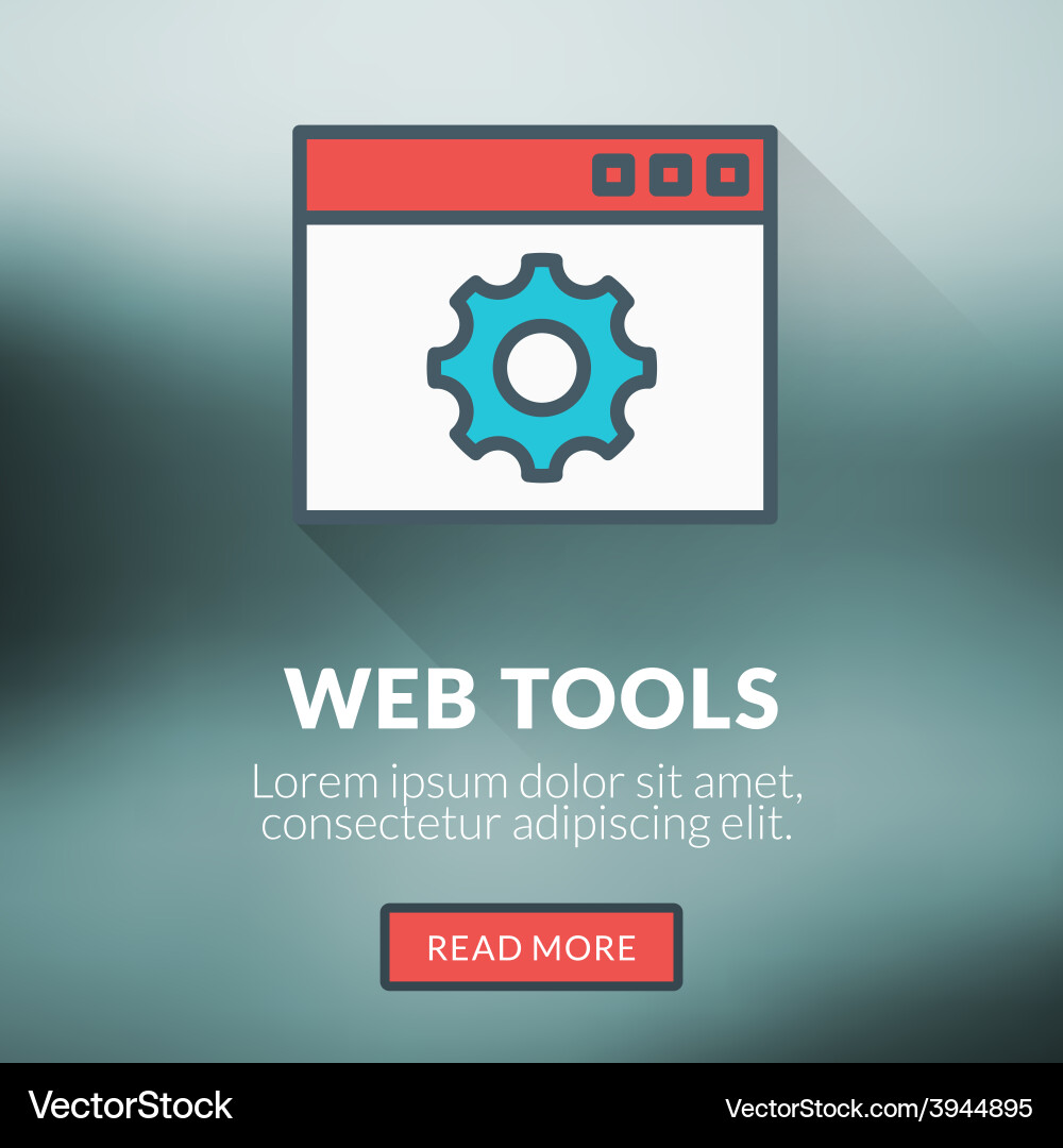 Flat design concept for web tools with blur vector image