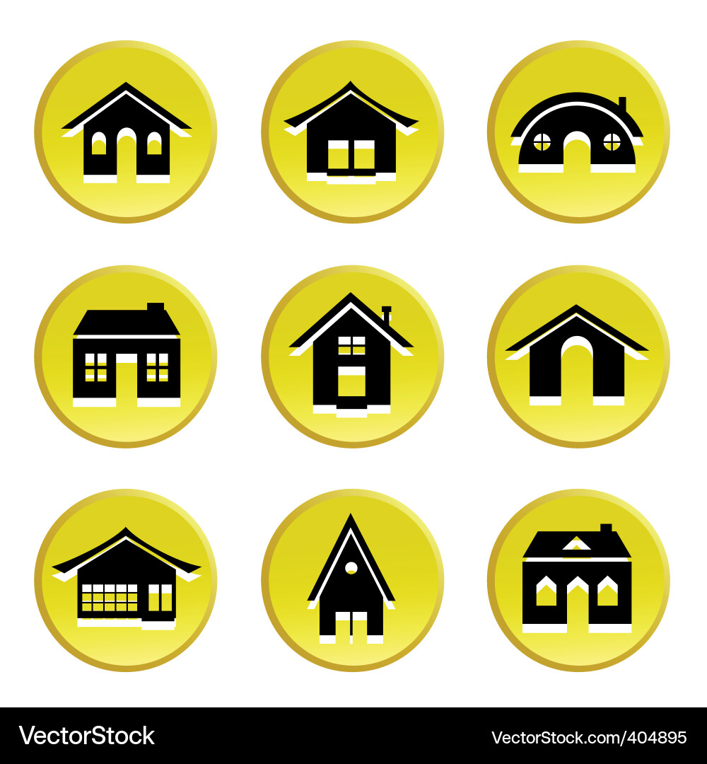 Home Button Icons Set Vector Image