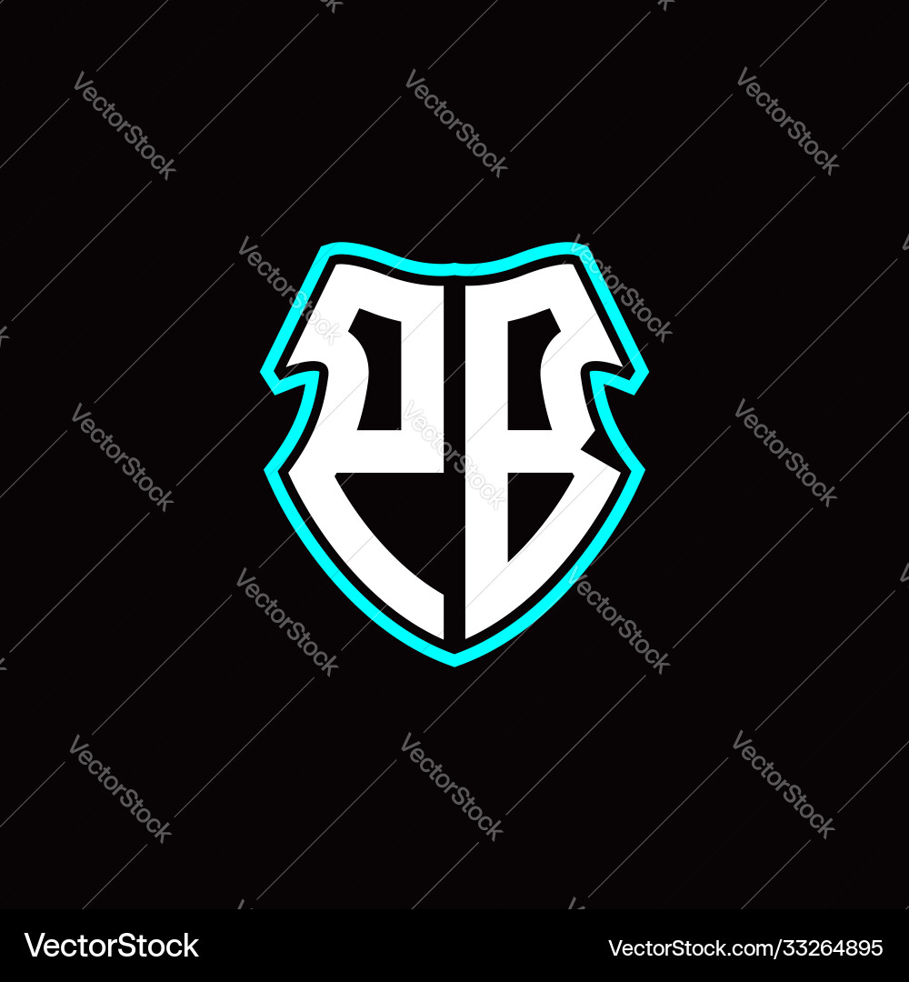 Pb initial logo design with a shield shape Vector Image