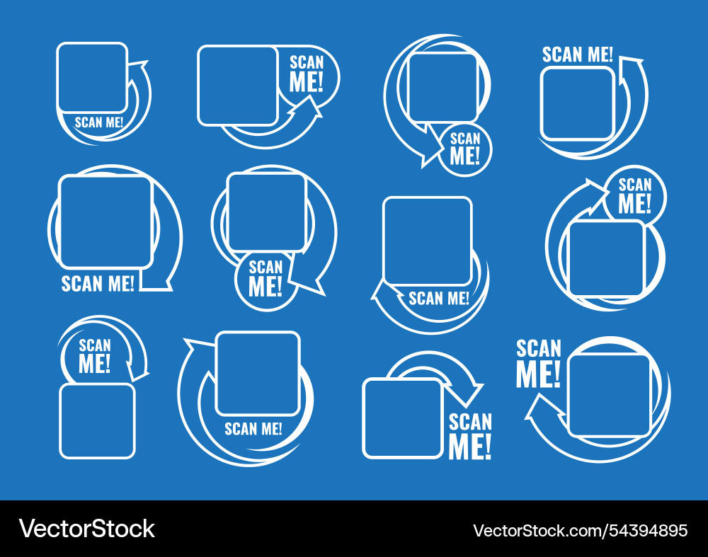Qr code template set scan me icon for payment Qr code template set scan me icon for payment vector image