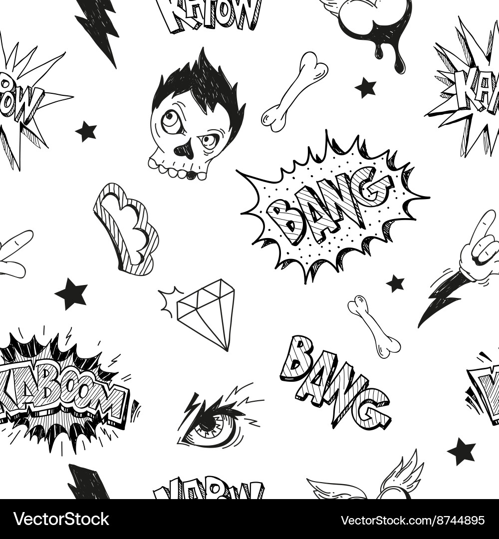 Rock sketch pattern Vector Image