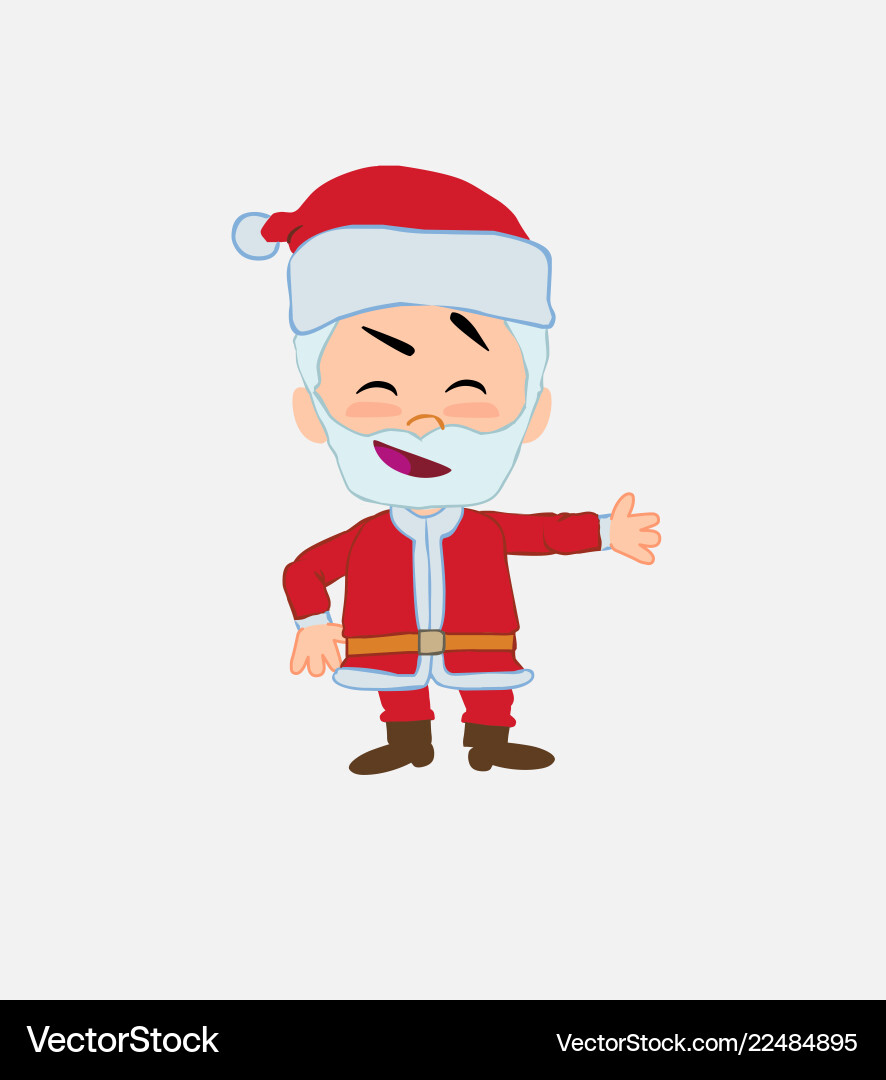 Santa claus showing something in an optimistic Vector Image