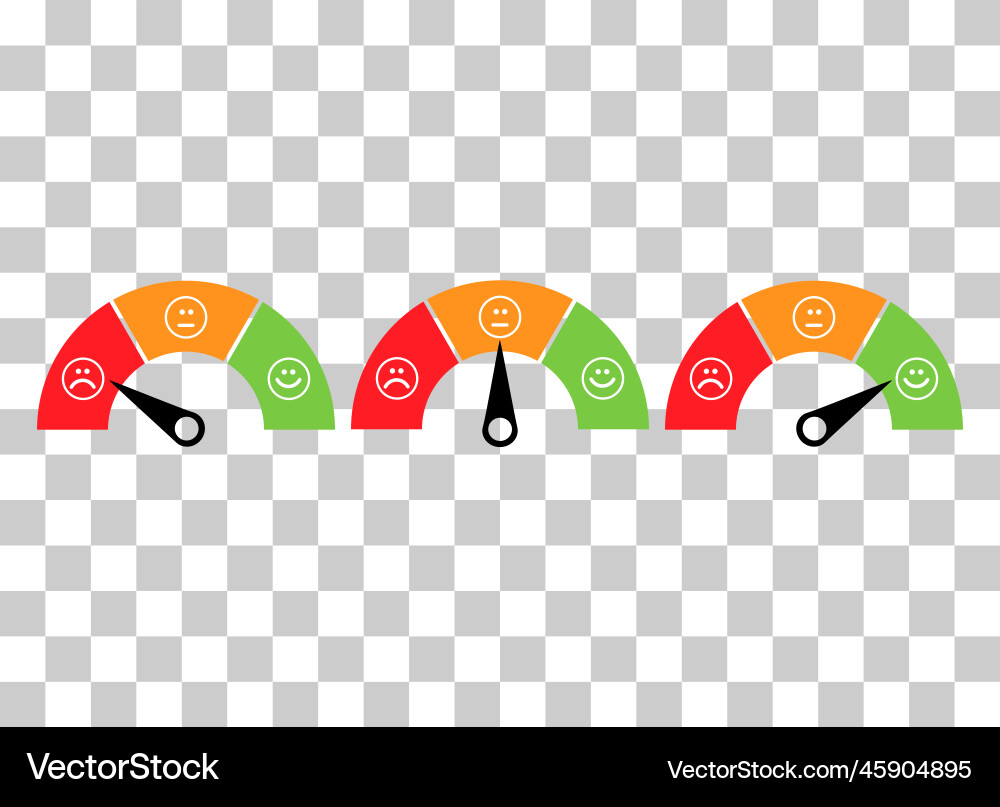 Set of customer satisfaction meter icon graph Vector Image