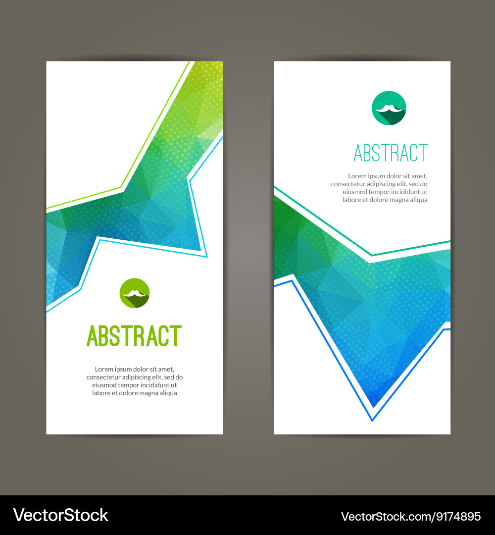 Set of polygonal triangular colorful geometric Vector Image