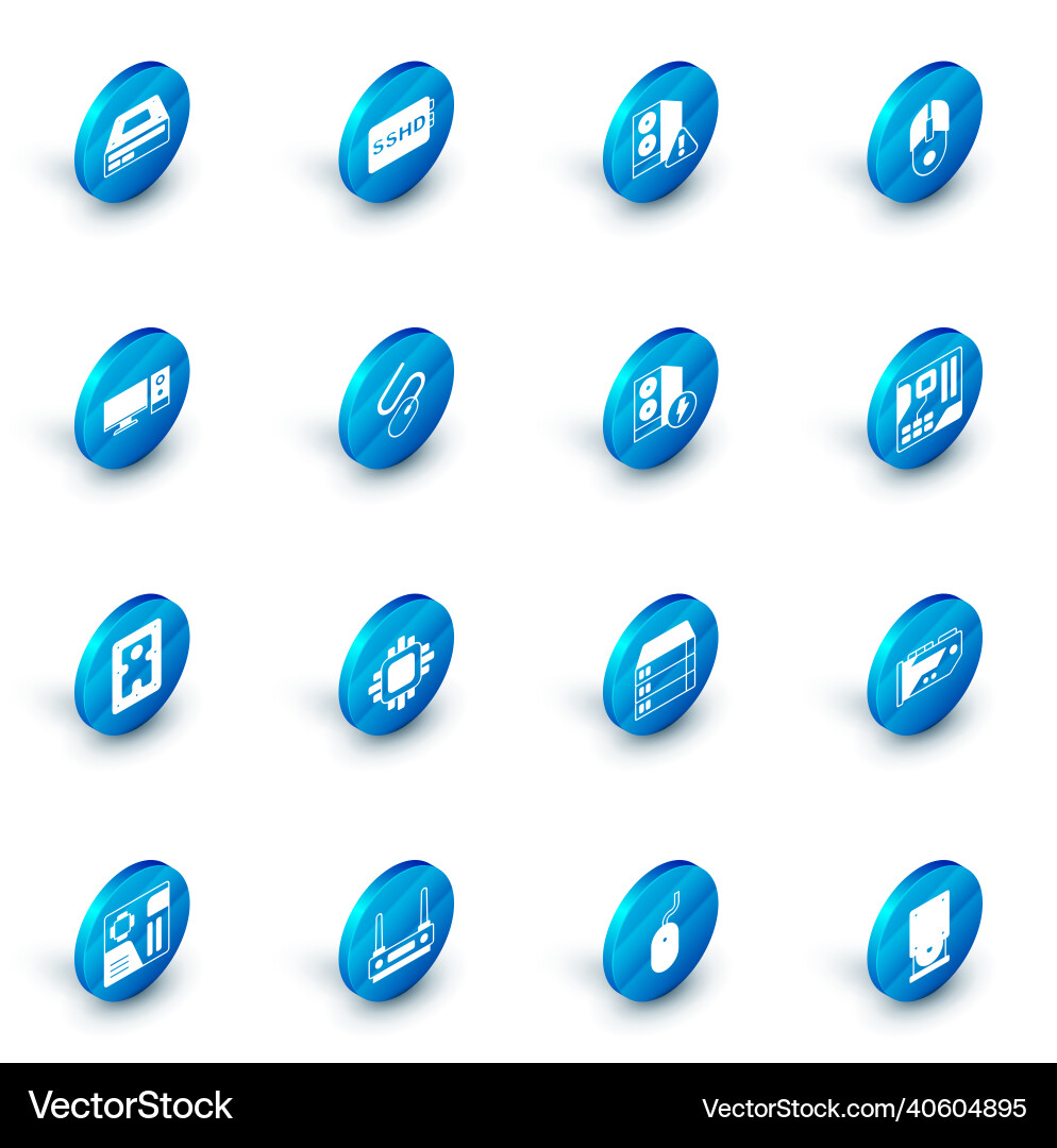 Set sshd card case of computer mouse Vector Image
