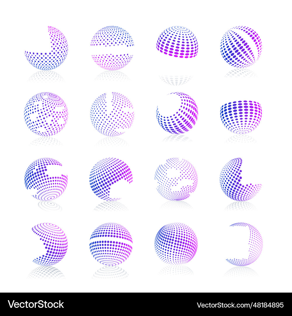 Sphere with gradient halftone fill Sphere with gradient halftone fill vector image