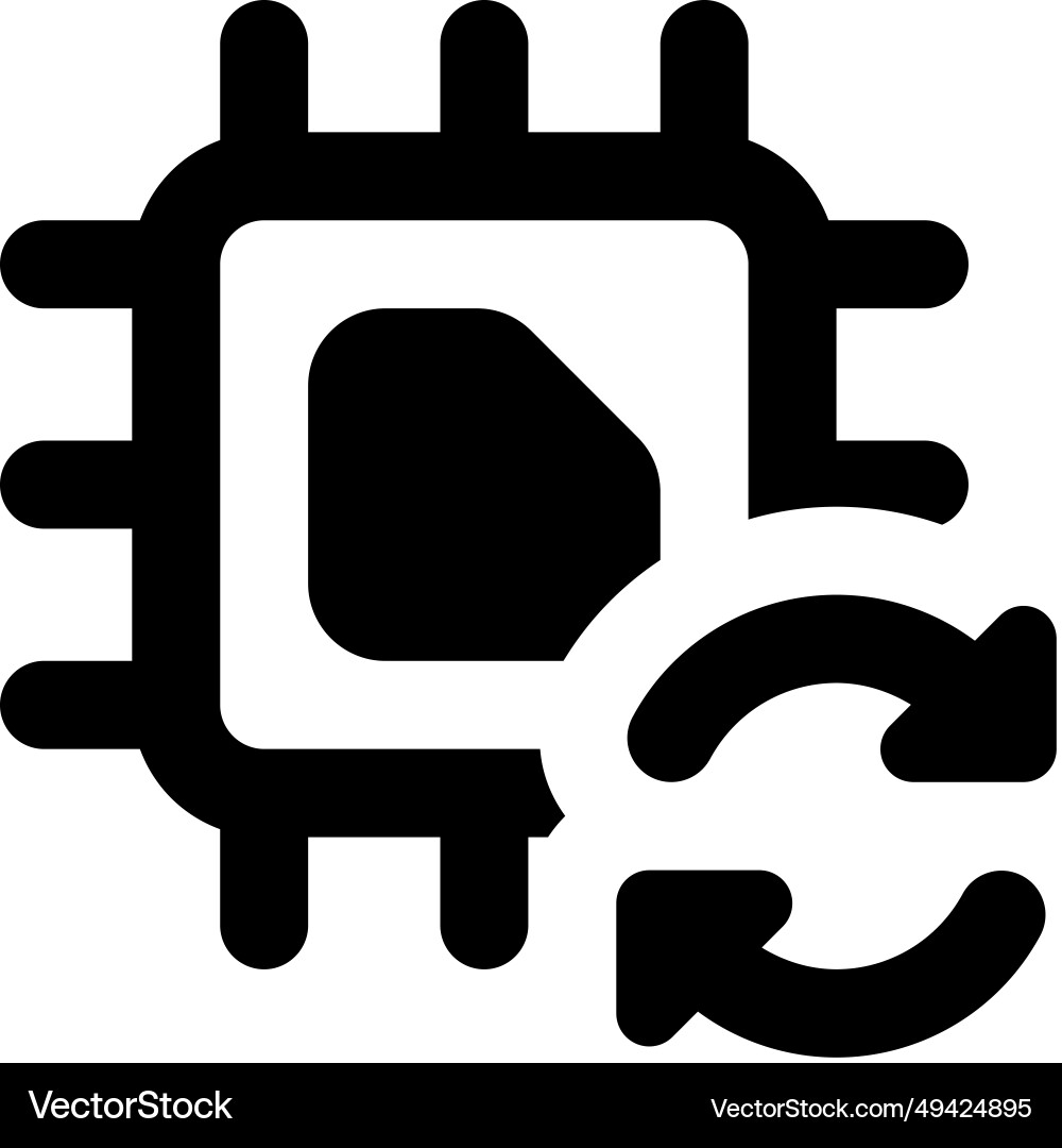 Upgrading or resetting the data on a microchip Vector Image