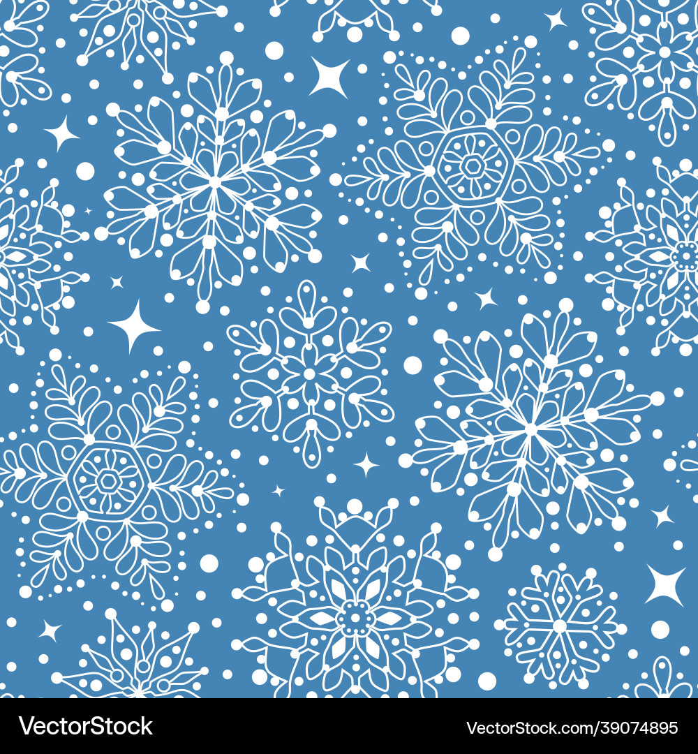 Winter Snowflake Pattern vector image