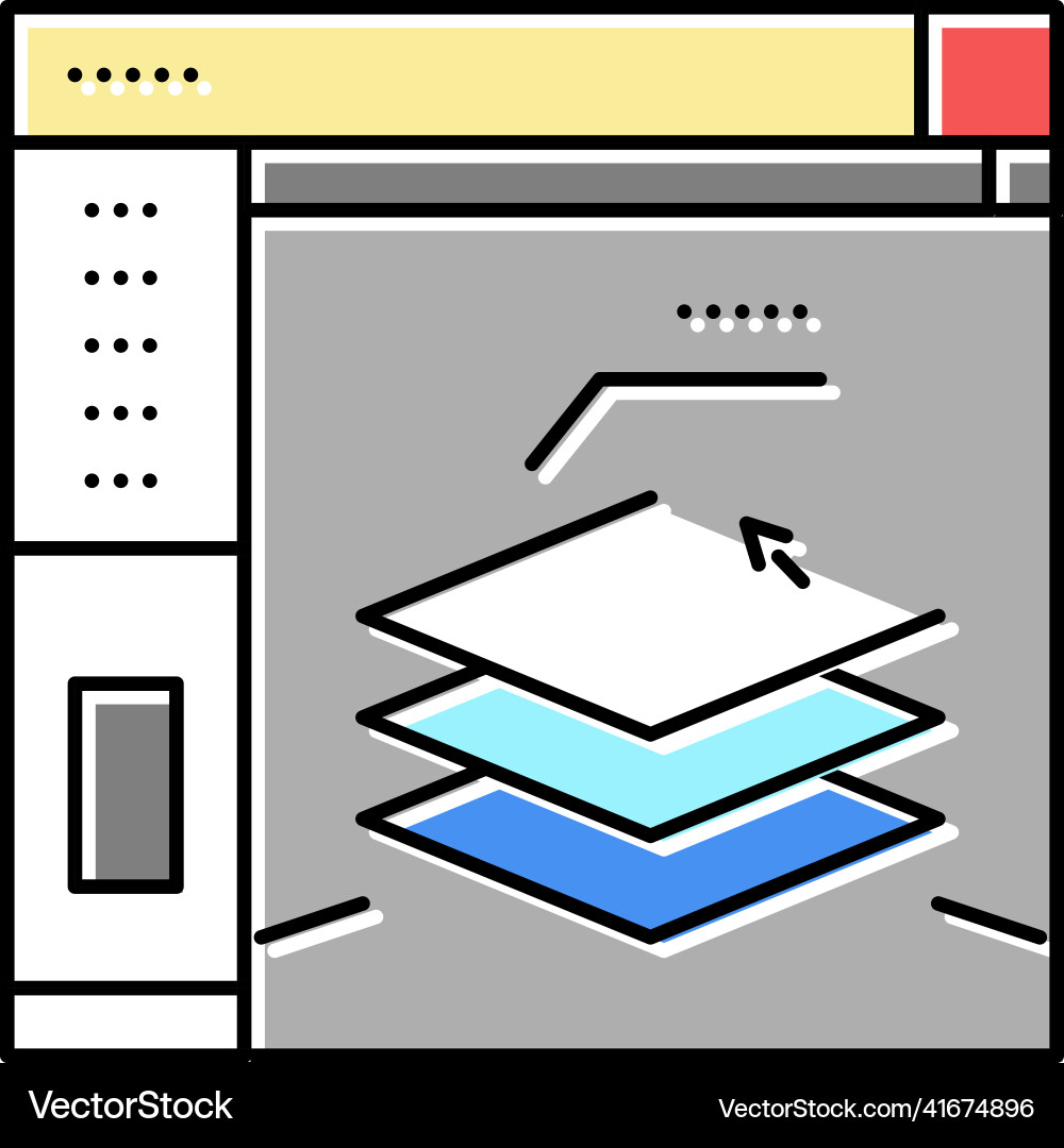 3d slicing software color icon 3d slicing software color icon Vector Image