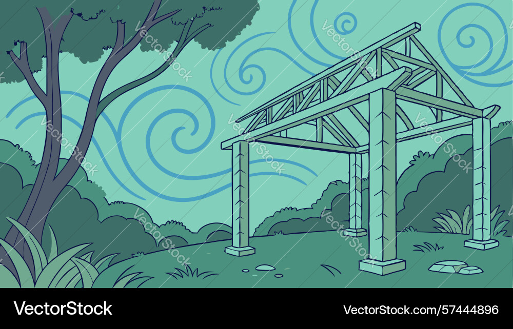 Architectural frame with dynamic abstract swirls vector image