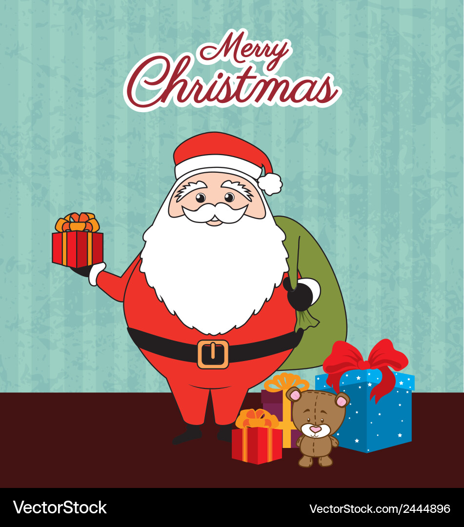 Christmas design over blue background Vector Image