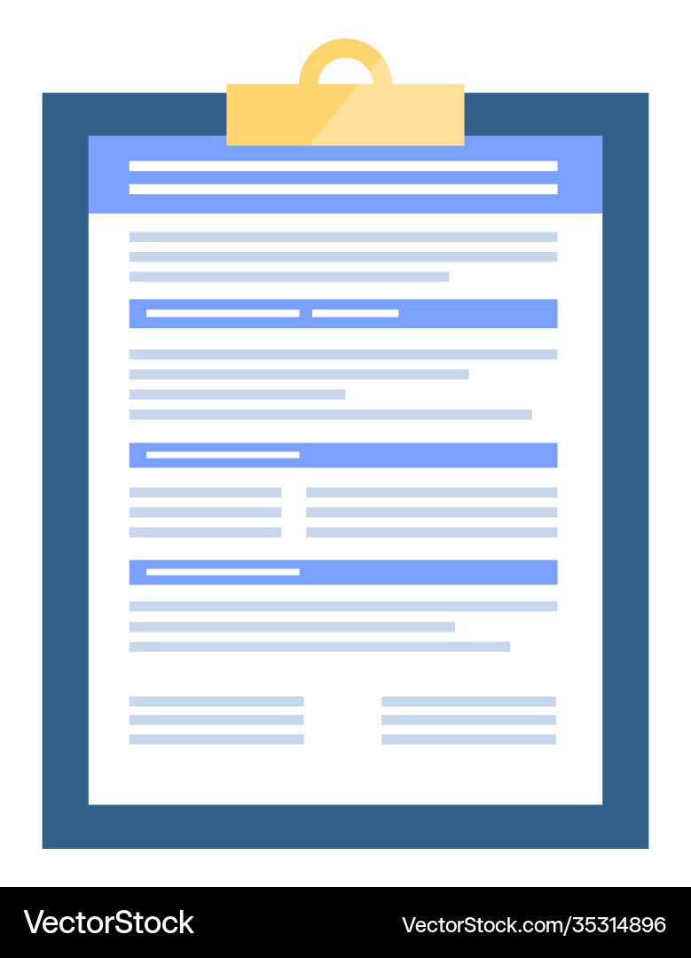 Clipboard with information on document Clipboard with information on document vector image