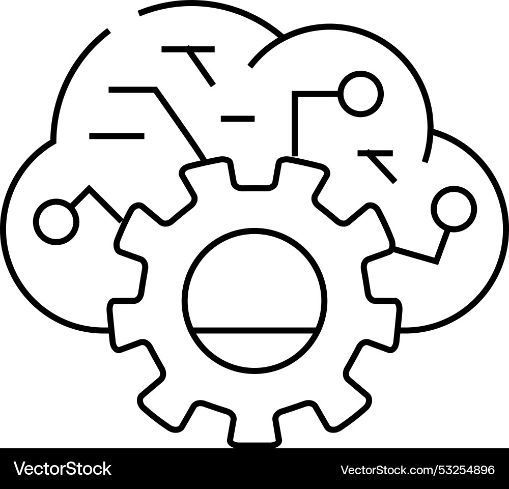 Cloud data erp line icon Cloud data erp line icon vector image
