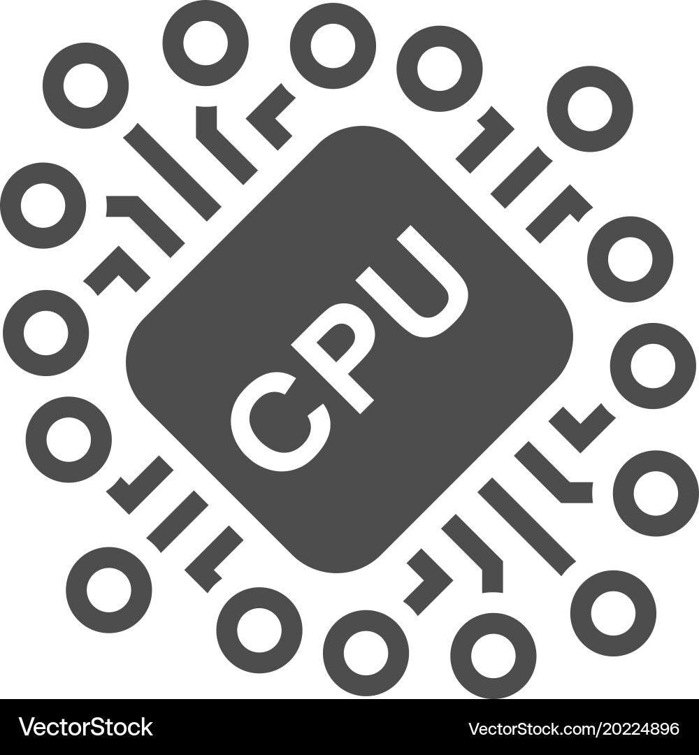 Cryptocurrency cpu mining icon vector image