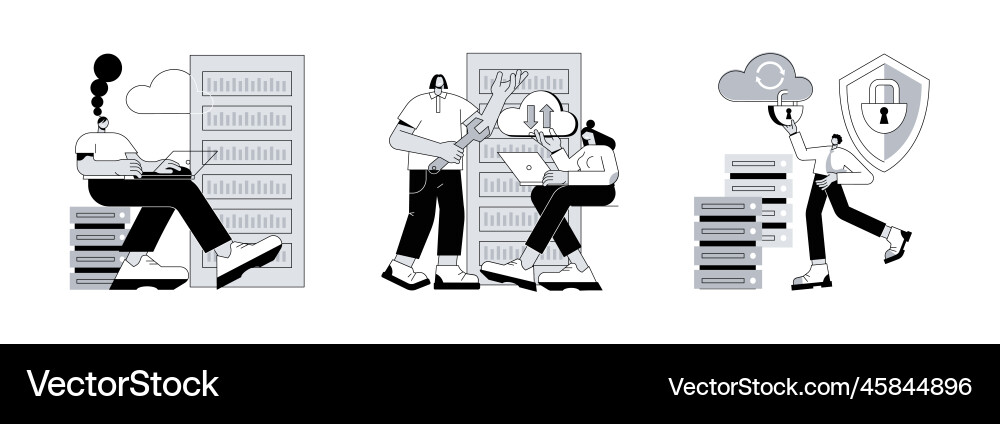 Database security abstract concept Database security abstract concept vector image