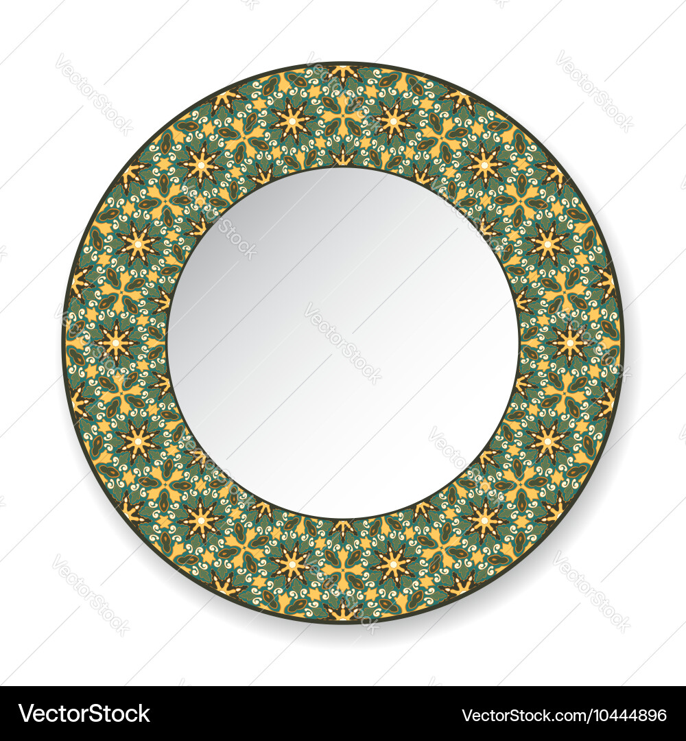 Decorative plate with circular pattern Vector Image