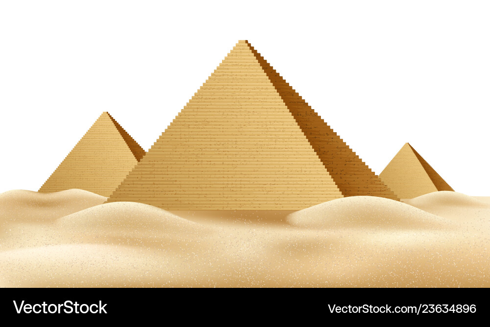 Egypt pyramids famous landmark realistic vector image