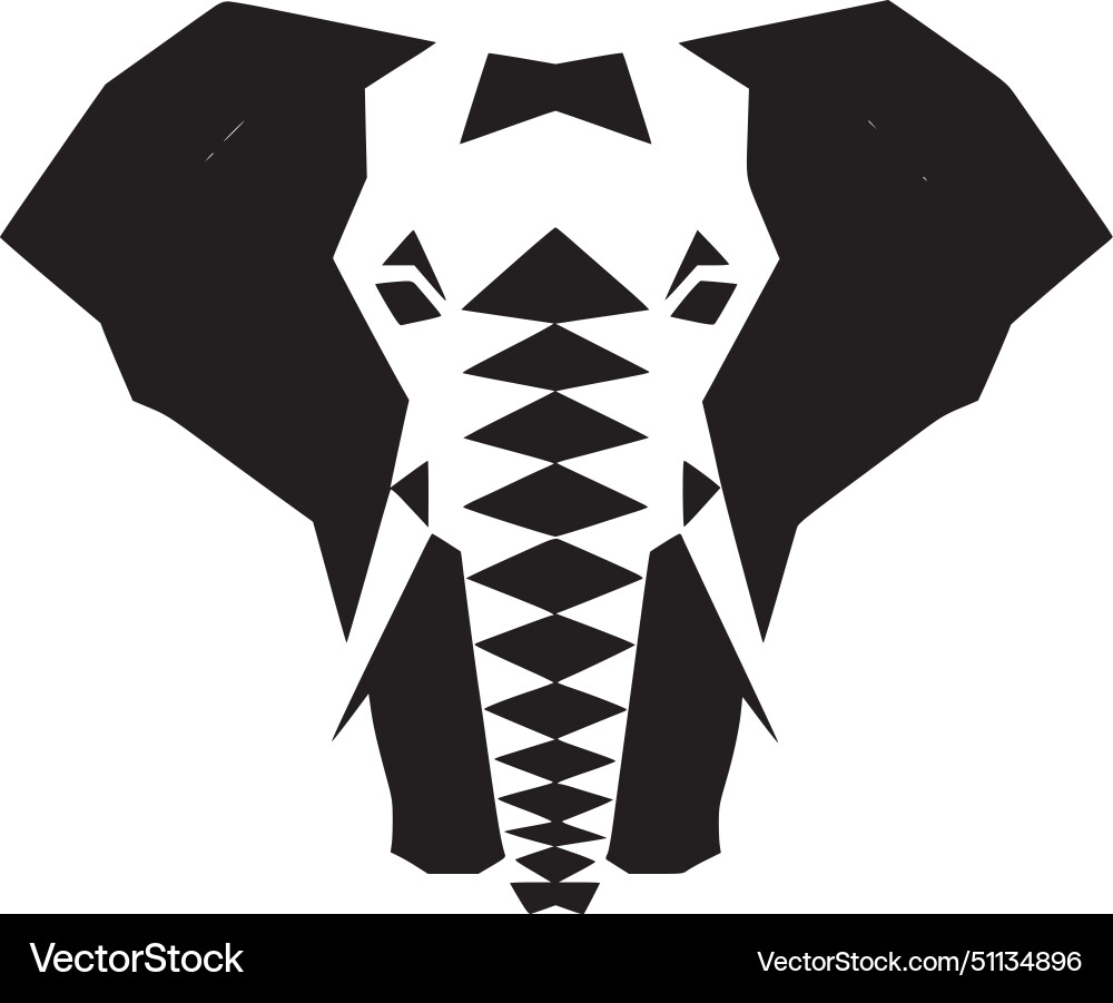 Elephant - black and white Royalty Free Vector Image