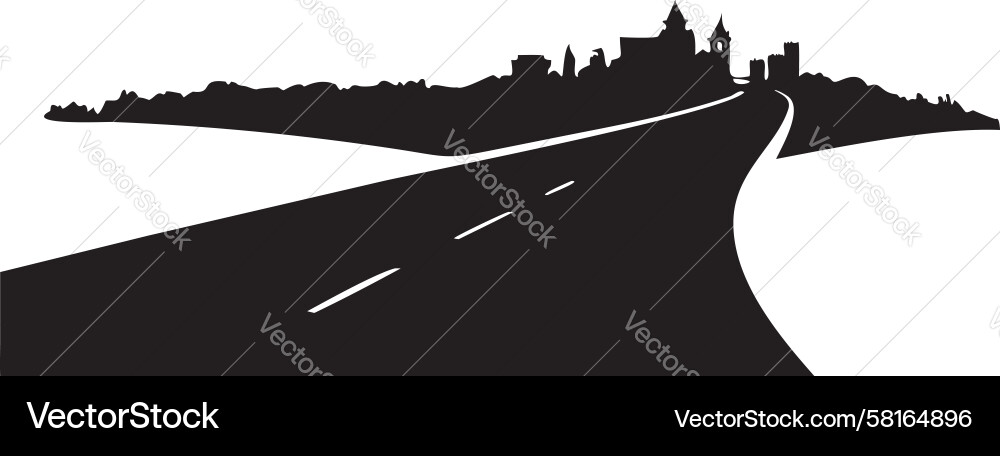 Empty Highway at Sunset Vector Image