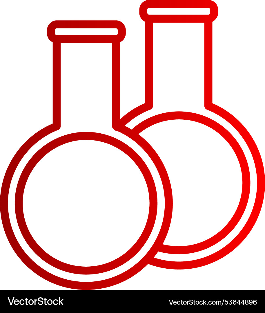 Flask couple line gradient icon vector image