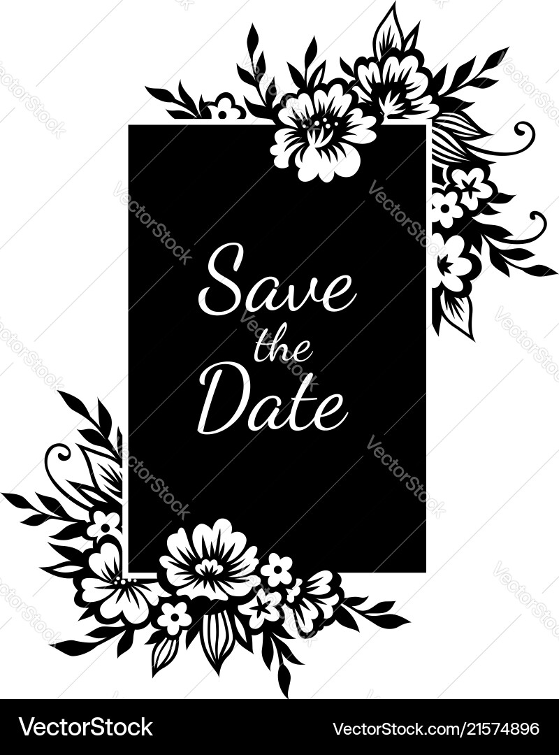 Floral Rectangular Frame Vector Image