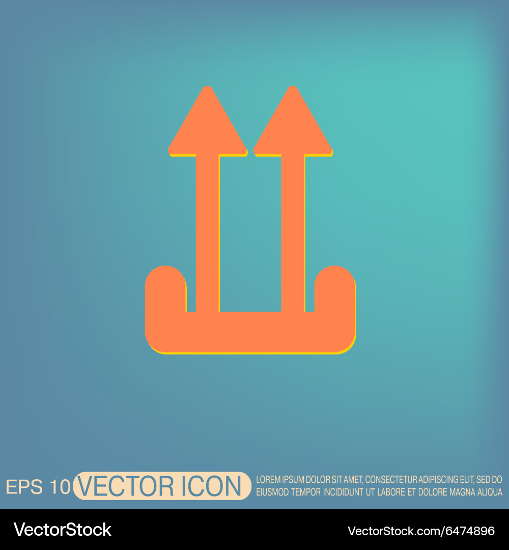 Fragile symbol arrow up logistic icon vector image